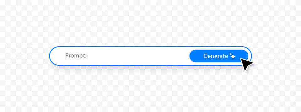 Generate AI prompt bar. Artificial intelligence, machine learning technology, chat, futuristic, button design concept. Vector illustration