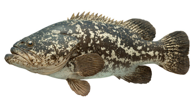 Goliath grouper fish, isolated on a white background