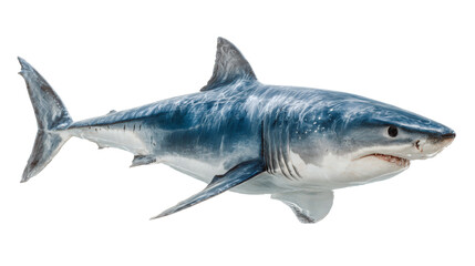 Porbeagle shark side view, isolated on a white background