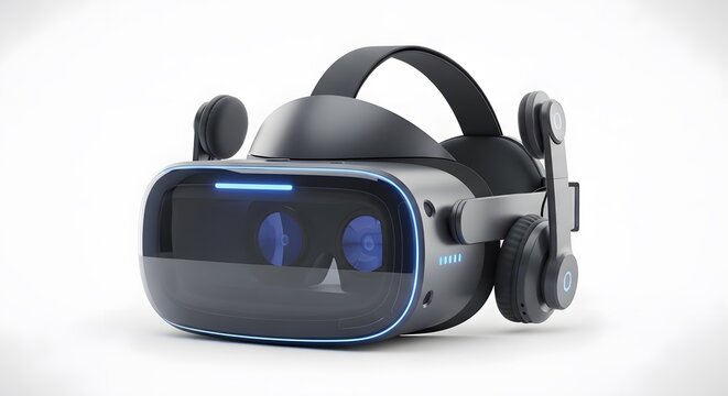 Oculus rift virtual reality headset with controllers