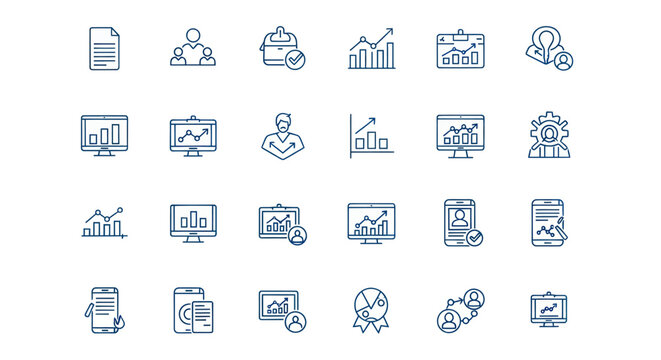 Business icons set on white background