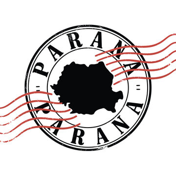 Vintage postage stamp depicting the state of paran brazil