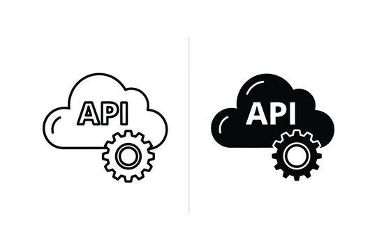 API Cloud Integration Icon - Cloud Computing and Software Development Symbol