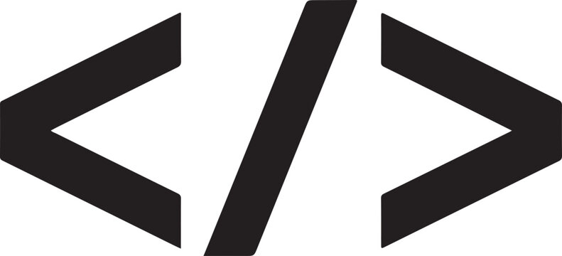Code Symbol Icon Representing Programming and Development.
