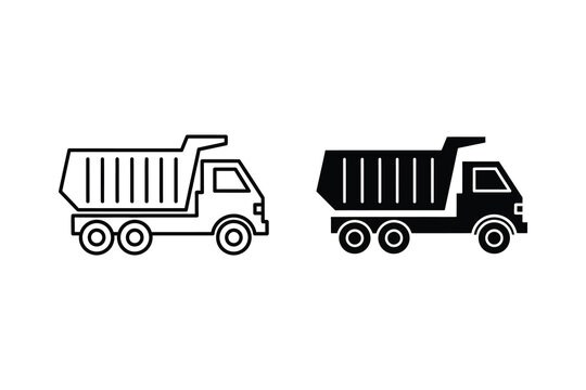 Dump Truck Icon - Construction, Logistics, and Heavy Machinery