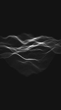 Digital Mesh Waving Background Vertical Loop
Abstract digital vertical background with technology mesh and particle lines gently waving on depth of field blur and seamless loop for lelaxation and soot