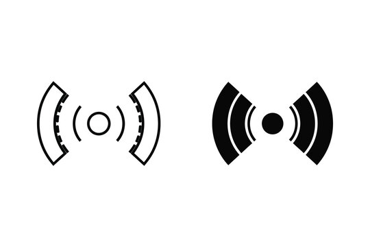Stylized Wi-Fi Signal Icons in Black and White for Wireless Connection
