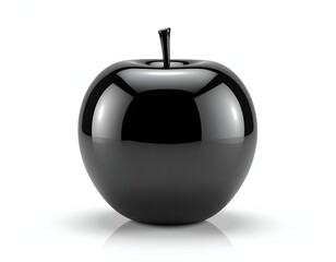 Obraz premium Sleek Black Apple - A Study in Modern Still Life.