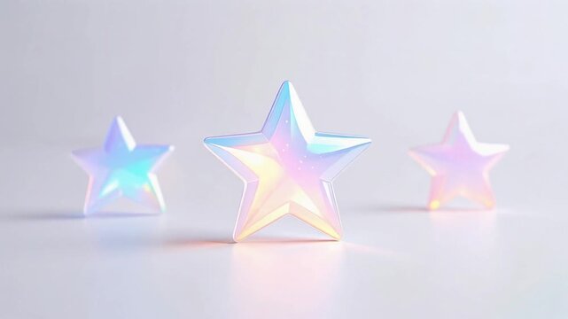 3D Iridescent Star Background Seamless Loop Motion　虹色に輝く立体的な星の背景 シームレスループ モーション　動画