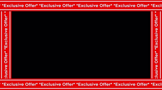 Animated Red and Black Exclusive Offer Scrolling Text Frame