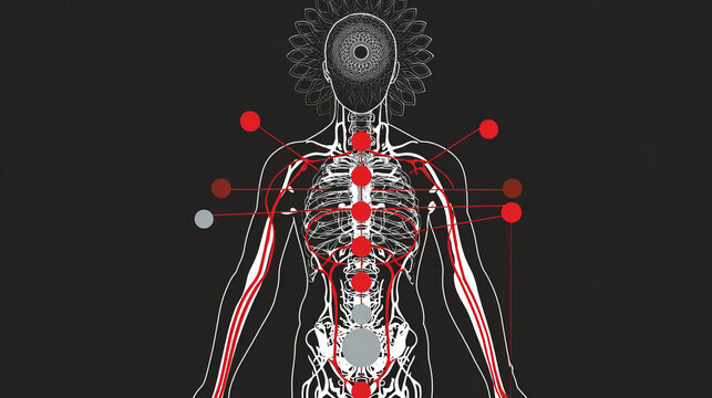 Visualizing the Subtle Body System in Indian Ayurveda- A Graphic Representation of Sushumna Nadi, Pingala Nadi, and Ida Nadi-Vector Design