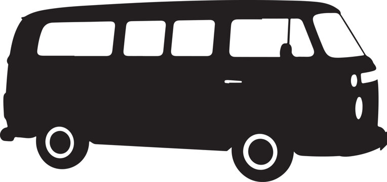Vector silhouette of a classic van
