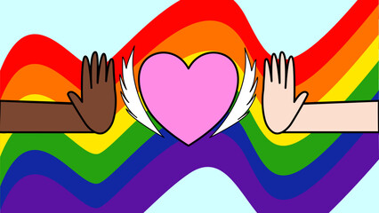 Concept Illustration for LGBTQ+ Equality, Diversity, and Love