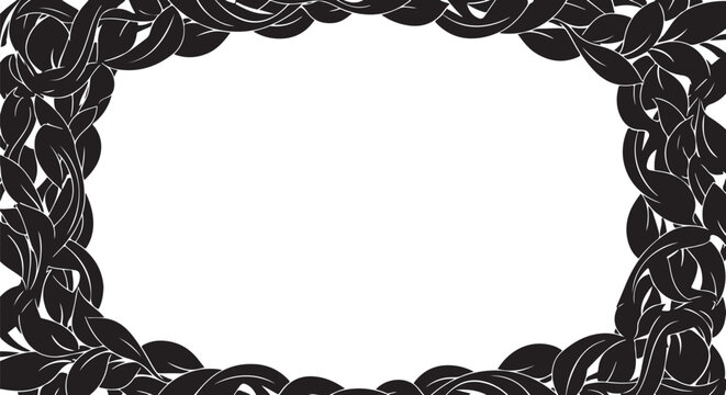 Black chain link border frame vector illustration