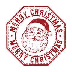 Vintage style christmas stamp featuring santa claus and holiday greetings © MSTMORSHEDA