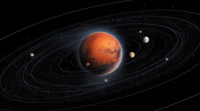 The Solar System-Mars and its characteristics vector illustration
