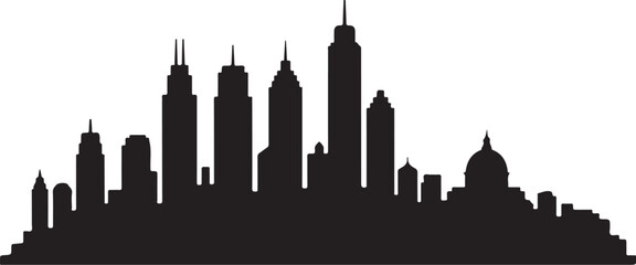 Black city skyline silhouette vector