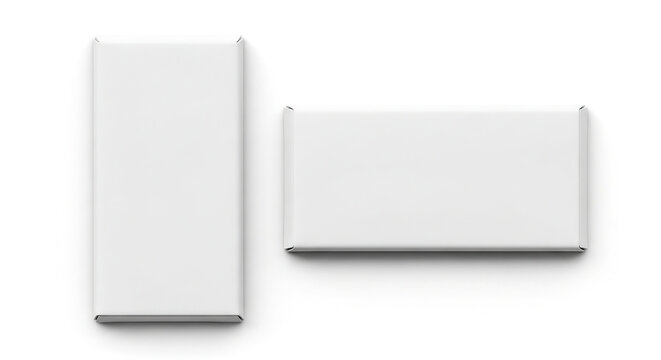 Two white rectangular objects side by side on a plain background