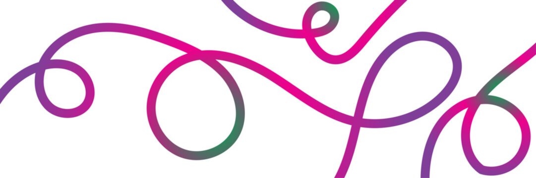 Abstract Rainbow Gradient Curved Lines Collection &ndash; Modern Wave Line Elements