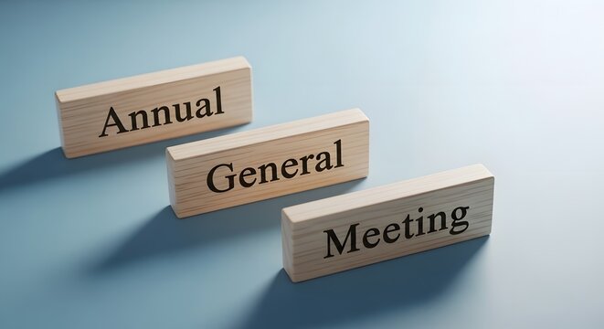 Annual General Meeting Concept on Wooden Blocks