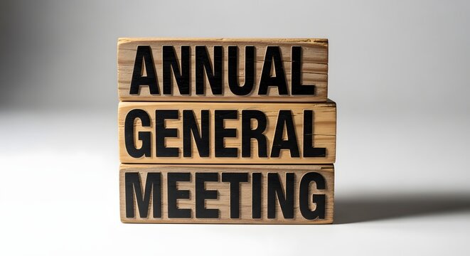 Annual General Meeting Concept on Wooden Blocks