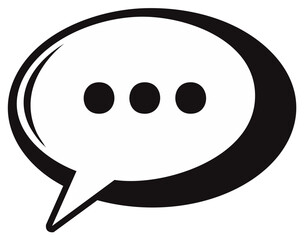 Obraz premium Oval Speech Bubble Graphic with Ellipsis Icon Signifying Communication and Dialogue
