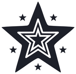 Obraz premium Abstract star design with nested star elements in dark grey