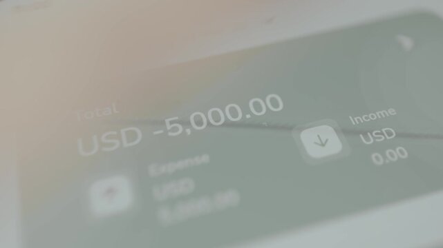 Negative balance of USD minus 5K