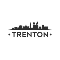 Obraz premium Silhouette of trenton skyline and city name in bold typography