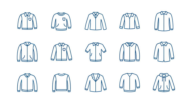 Collection of apparel outlines
