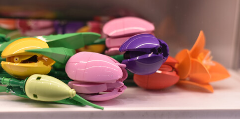 Naklejka premium Lego tulips