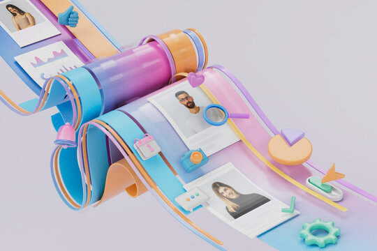 3D profile analytics pipeline with candidate search and social flow