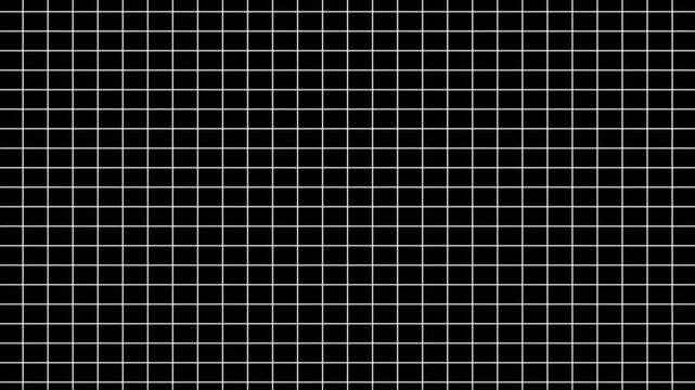 Scrolling white grid moving on black background