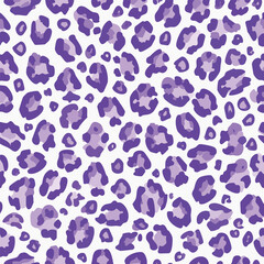 Fototapeta premium Abstract purple leopard spots pattern design on white background