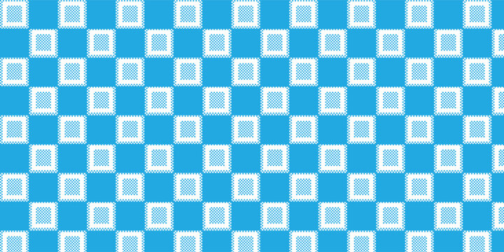vector blue checker pattern background with halftone dot squares, geometric seamless tile design, modern vector pattern. vector illustration art