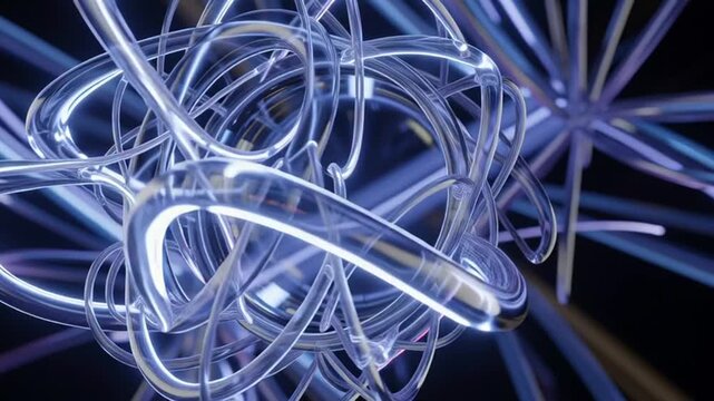 A stunning video showcasing vibrant blue neon lights in a futuristic design
