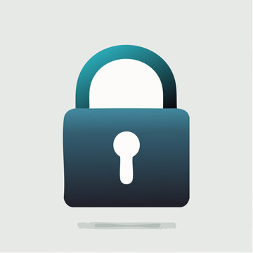 This clean and contemporary digital padlock vector illustration graphic design, featuring a vibrant gradient color palette, abstractly symbolizing paramount online security, robust data protection