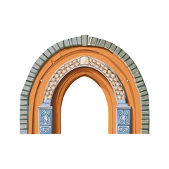 Fototapeta premium Stylized architectural arch illustration on white background for design projects