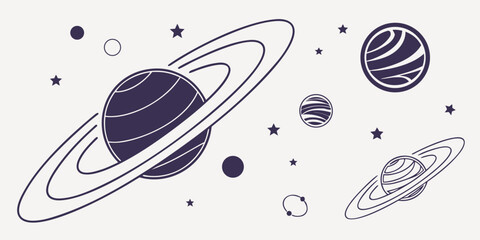 A captivating illustration of planets and celestial bodies in outer space © Gf