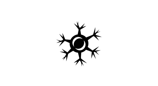 Flag of Flandrensis black spiky snowflake symbol on white