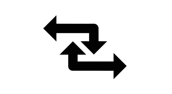 Interconnected arrows icon representing process and directional flow