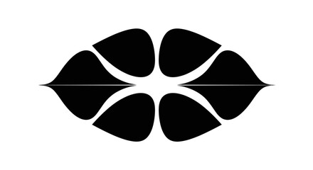 Elegant abstract vector illustration of stylized lips, artfully composed of sleek, organic forms, conveying modern beauty, profound expression, and contemporary design