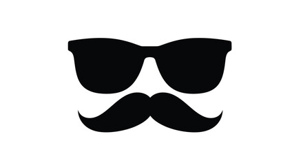 Black sunglasses and mustache graphic a striking visual silhouette © RKGolam