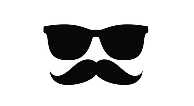 Black sunglasses and mustache graphic a striking visual silhouette