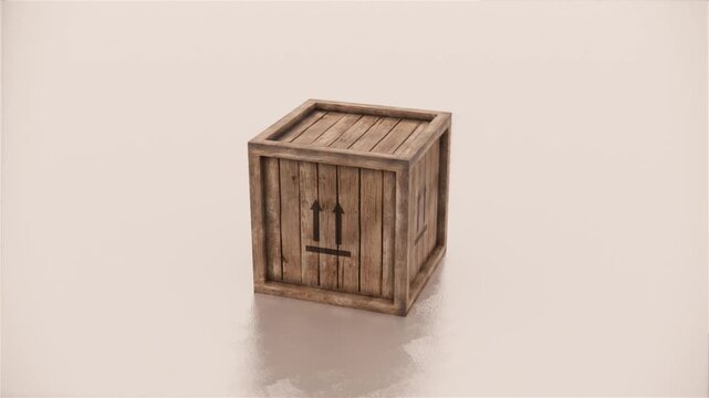 wood box crate 360 animation