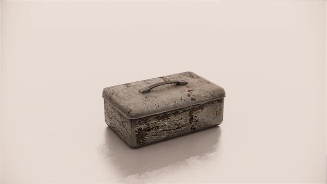 old rusty metal box 360 animation