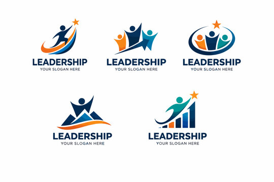 Leadership logo variations with diverse abstract designs