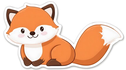 Obraz premium Cute Cartoon Fox Illustration for Childrens Designs.