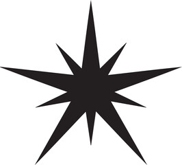 Obraz premium Black Sparkle Star Burst Icon Vector Design Element