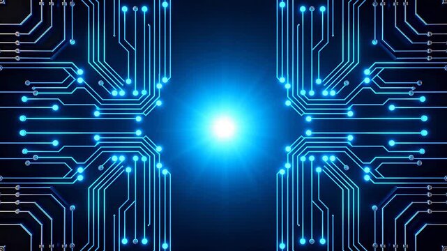 Blue glowing circuit board design